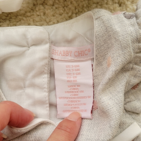 Shappy Chic Romper and hat grey with embroidered polka dots 3-6 months - Picture 5 of 7